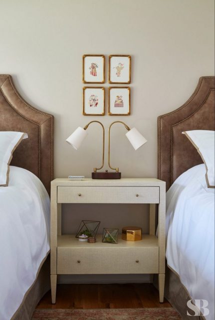 nightstand and two beds