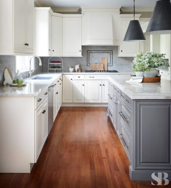 kitchen with cream cabinets