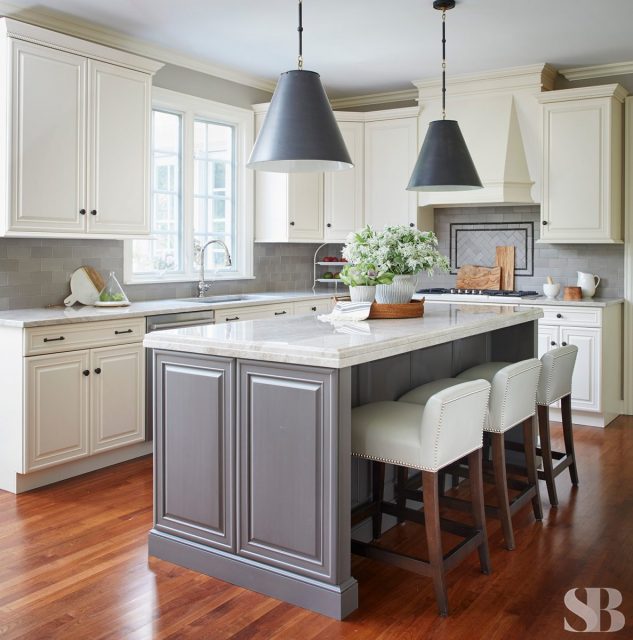 gray kitchen island
