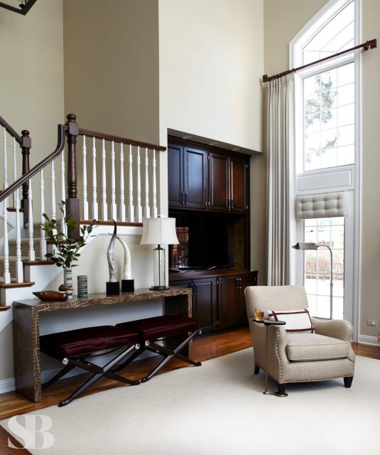 sofa table and lounge chair