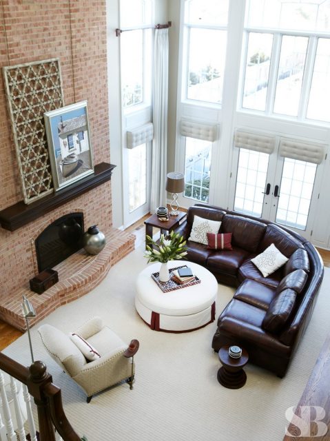 overhead shot of family room