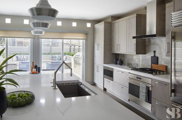 kitchen with expansive island