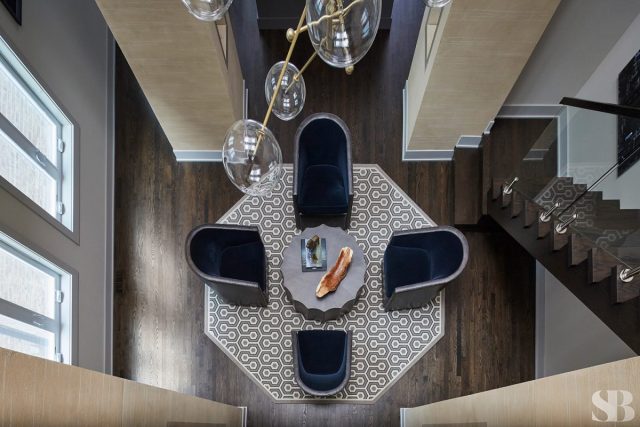 aerial view of seating area